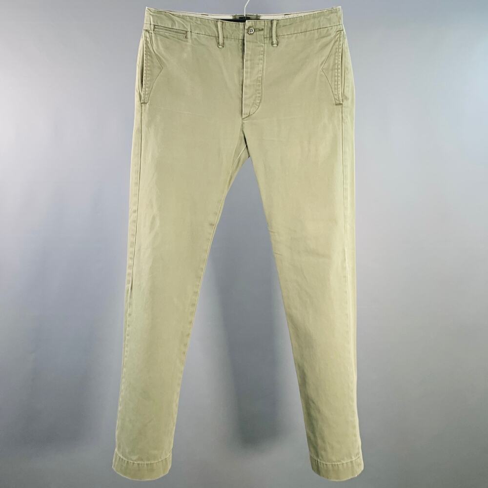 RRL by RALPH LAUREN Size 31 Olive Cotton Straight Casual Pants
